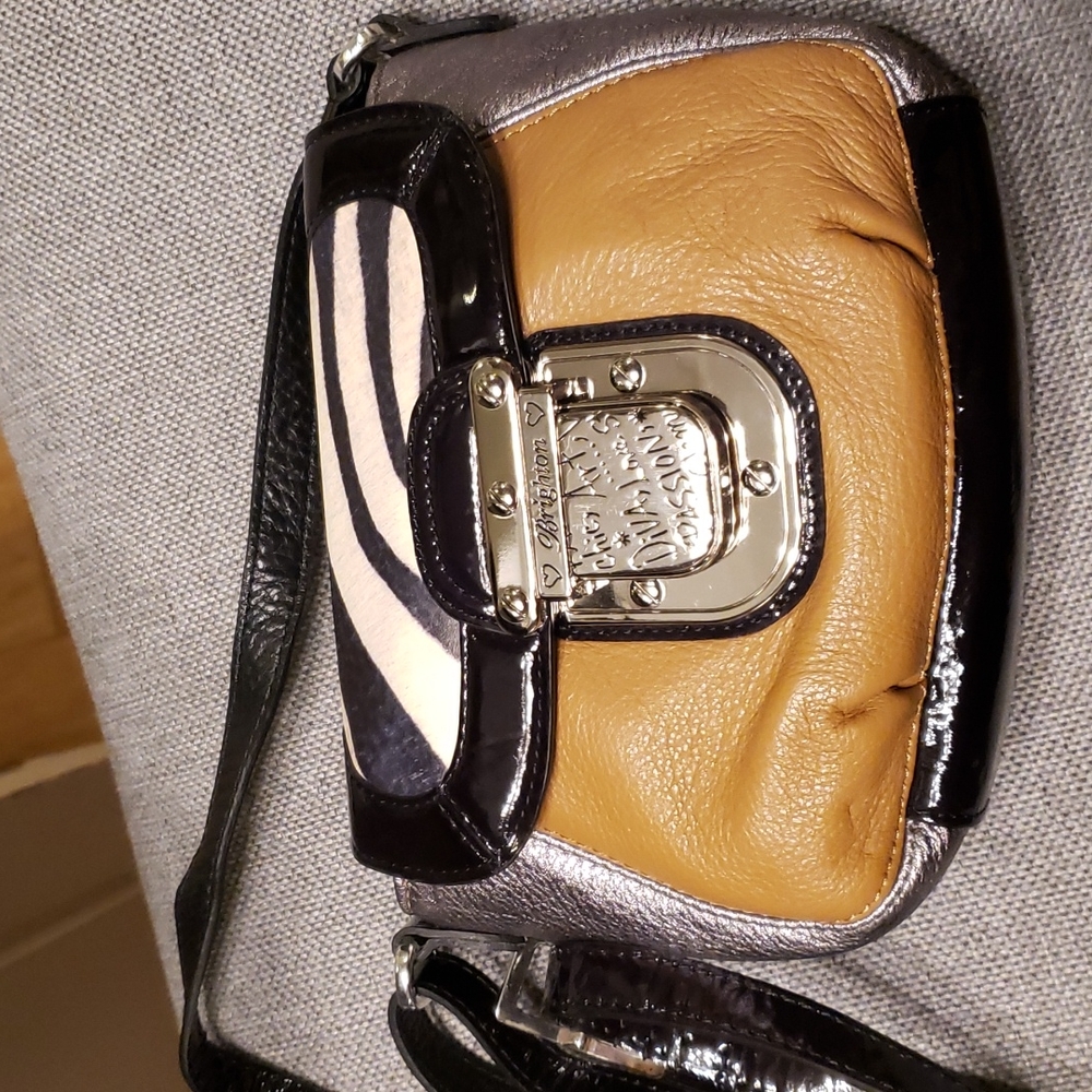 Brighton Patchwork And Zebra Leather Crossbody - image 3